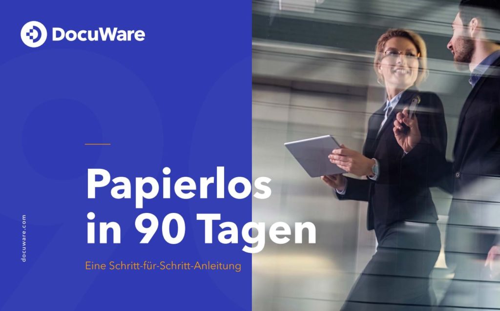 Das Titelblatt des Whitepapers "Papierlos in 90 Tagen".