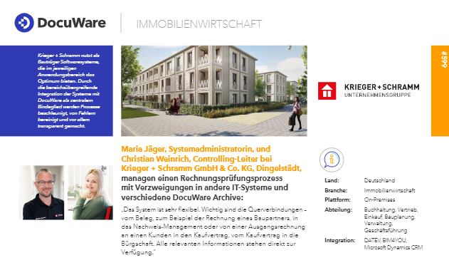 Ein Bild eines Referenzberichts von DocuWare