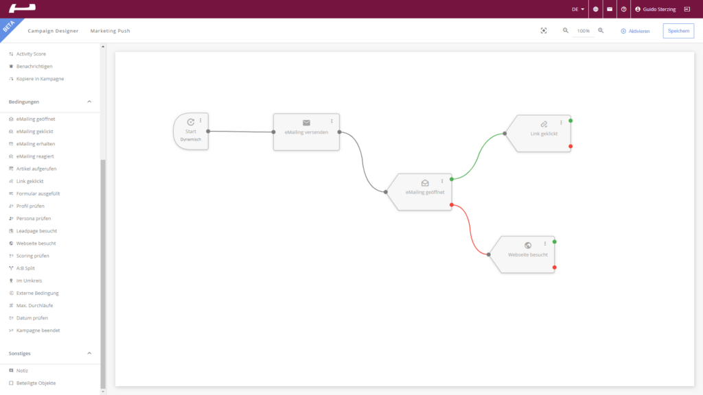 Dynamischer Campaign Designer von Evalanche